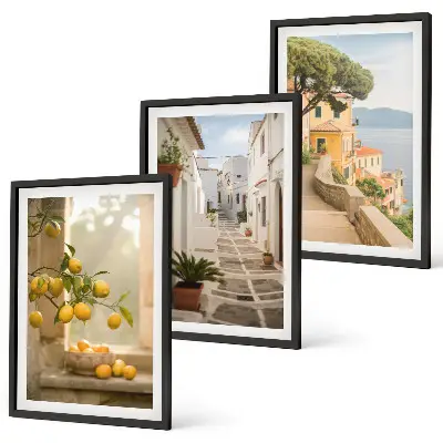 Citrus tree window view wall art set 