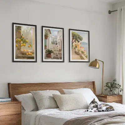 Citrus tree window view wall art set 