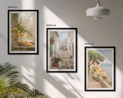Citrus tree window view wall art set 
