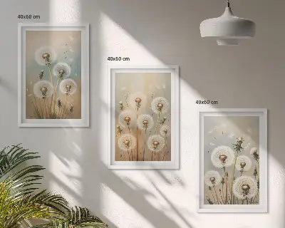 Pastel dandelion flowers wall art set pastels and floral design