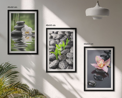 Wall art set A calm zen composition of flowers and water