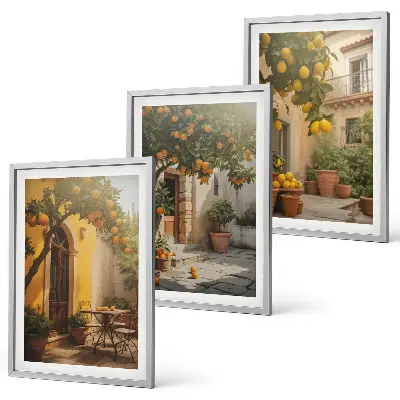 Sunny patio citrus pots framed wall art set of 3 pieces