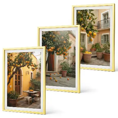 Wall art set garden citrus sun design
