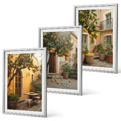 Wall art set garden citrus sun design