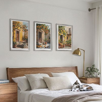 Wall art set Citrus Fruits Courtyard Plants