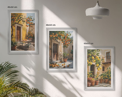Wall art set Citrus Fruits Courtyard Plants