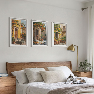 Wall art set Citrus Fruits Courtyard Plants