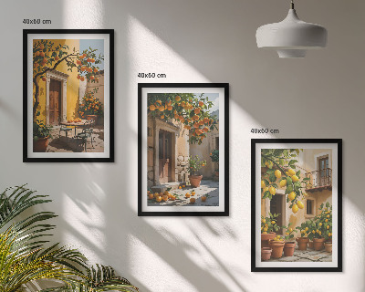 Wall art set Citrus Fruits Courtyard Plants