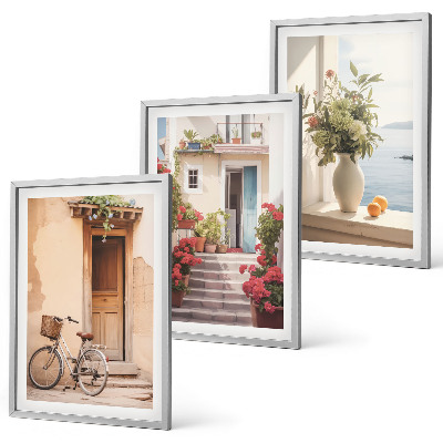 Three-piece wall art piece Charming seaside streets