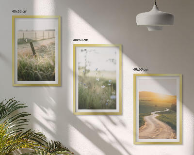 Wall art set Landscape meadow road west