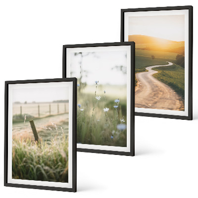 Wall art set Landscape meadow road west