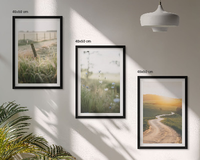 Wall art set Landscape meadow road west
