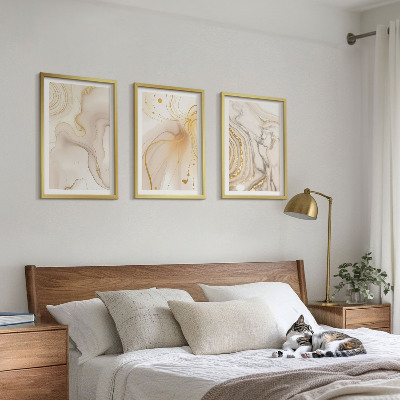 Set of 3 framed wall art pieces Subtle abstract patterns