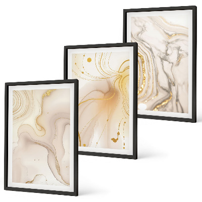 Set of 3 framed wall art pieces Subtle abstract patterns