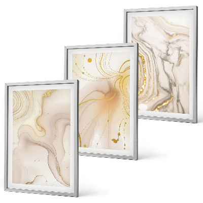 Set of 3 framed wall art pieces Subtle abstract patterns