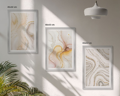 Wall art set Abstract warm patterns