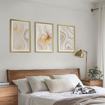 Wall art set Abstract warm patterns