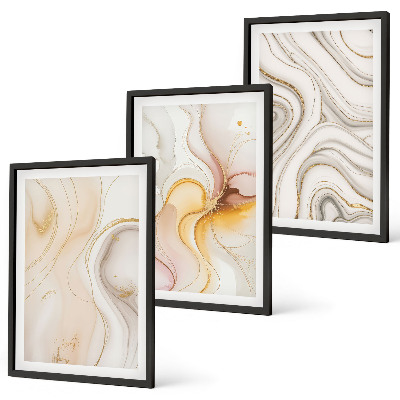 Wall art set Abstract warm patterns