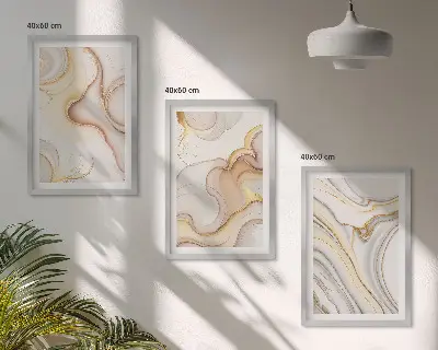 Linear abstract motifs wall art set of 3 framed pieces