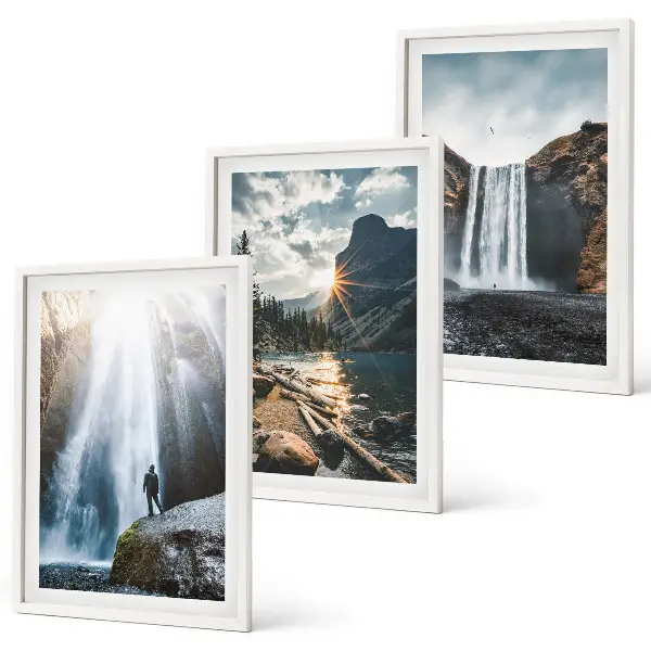 Wall art set Waterfalls mountains landscapes nature