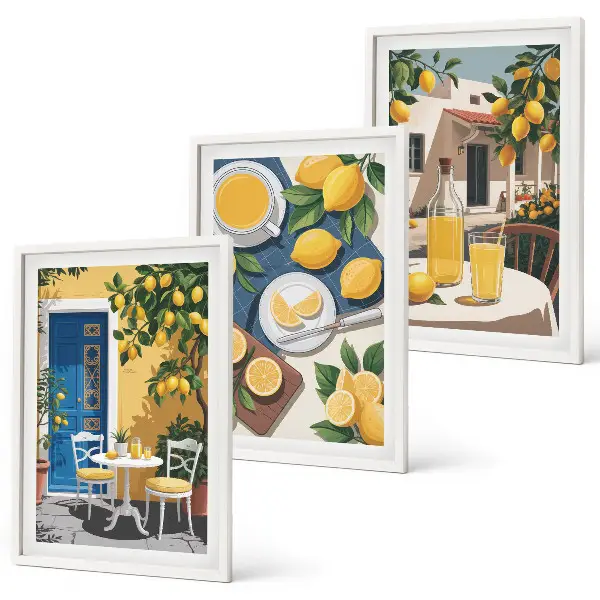 Patio Sun Lemonade framed wall art set of 3 pieces