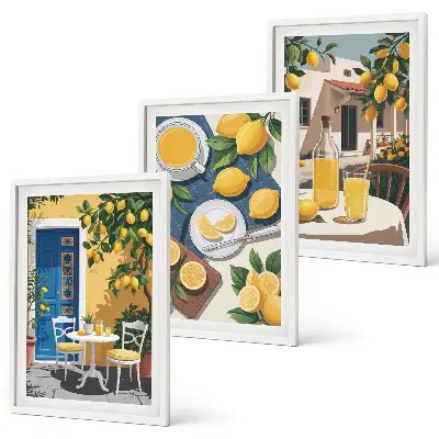 Patio Sun Lemonade framed wall art set of 3 pieces