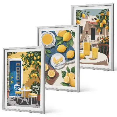 Patio Sun Lemonade framed wall art set of 3 pieces
