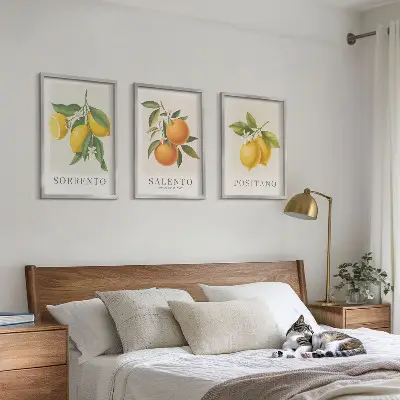 Amalfi lemons and oranges wall art three-piece set