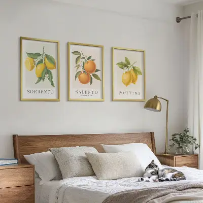 Amalfi lemons and oranges wall art three-piece set