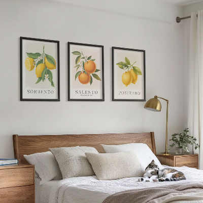 Three-piece wall art piece Amalfi lemons and oranges