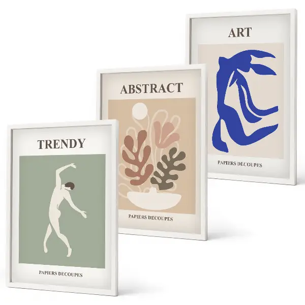 Wall art set featuring Matisse's stylish plant figures