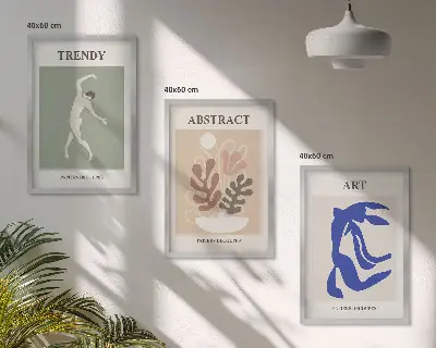 Wall art set featuring Matisse's stylish plant figures