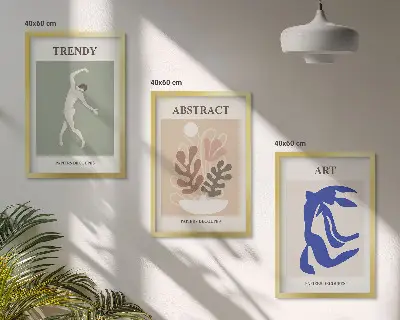Wall art set featuring Matisse's stylish plant figures