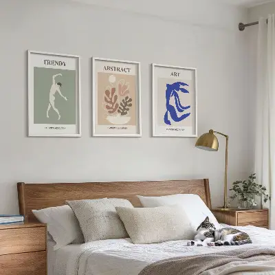 Wall art set featuring Matisse's stylish plant figures