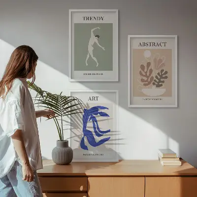 Wall art set featuring Matisse's stylish plant figures