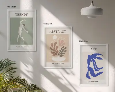 Wall art set featuring Matisse's stylish plant figures
