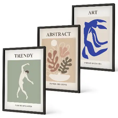 Wall art set featuring Matisse's stylish plant figures
