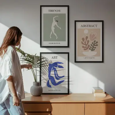 Wall art set featuring Matisse's stylish plant figures