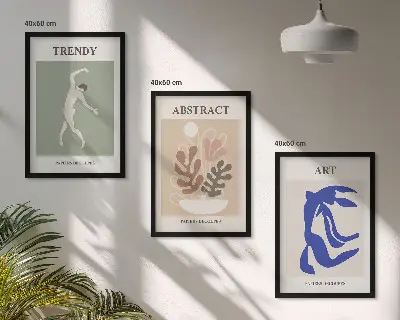 Wall art set featuring Matisse's stylish plant figures