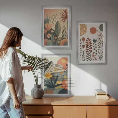 Wall art set Boho plant patterns nature
