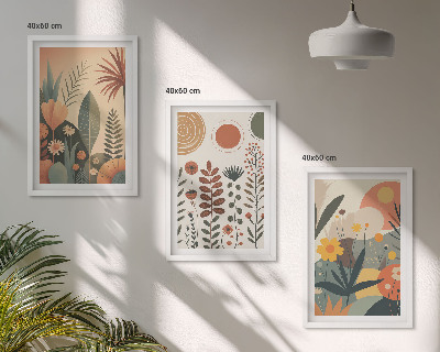 Wall art set Boho plant patterns nature