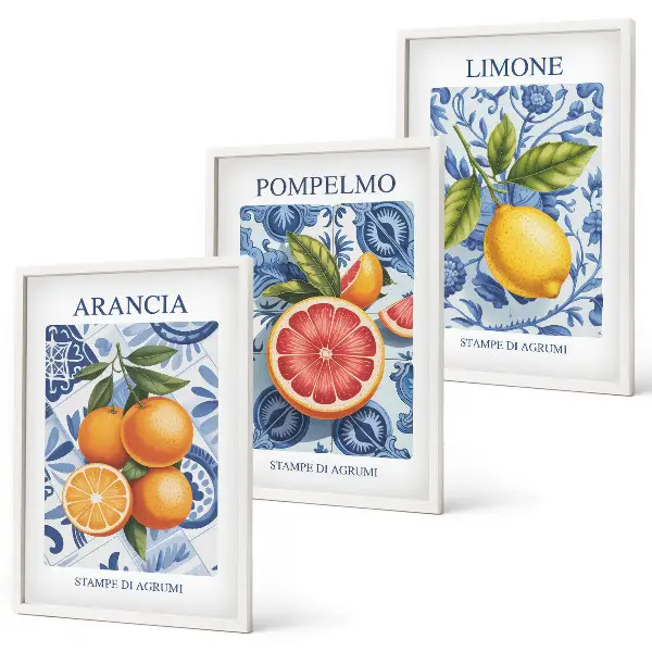 Citrus fruit vintage illustration wall art set set of vintage citrus fruit illustrations for wall decor