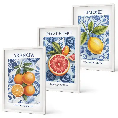 Citrus fruit vintage illustration wall art set set of vintage citrus fruit illustrations for wall decor