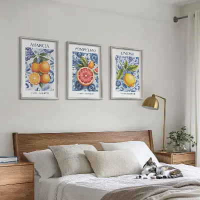 Citrus fruit vintage illustration wall art set set of vintage citrus fruit illustrations for wall decor