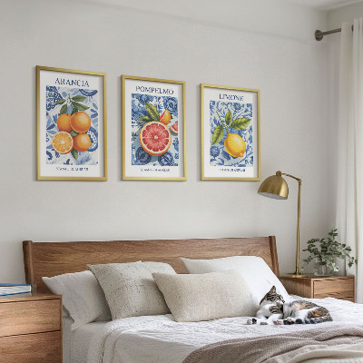 Wall art set Citrus Fruit Vintage Illustrations