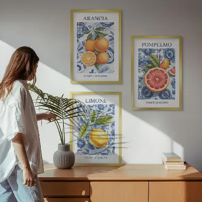 Citrus fruit vintage illustration wall art set set of vintage citrus fruit illustrations for wall decor