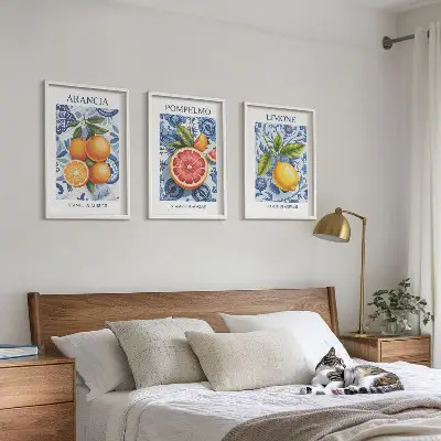 Citrus fruit vintage illustration wall art set set of vintage citrus fruit illustrations for wall decor