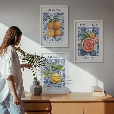 Citrus fruit vintage illustration wall art set set of vintage citrus fruit illustrations for wall decor