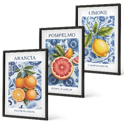 Citrus fruit vintage illustration wall art set set of vintage citrus fruit illustrations for wall decor