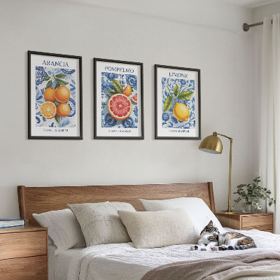 Wall art set Citrus Fruit Vintage Illustrations